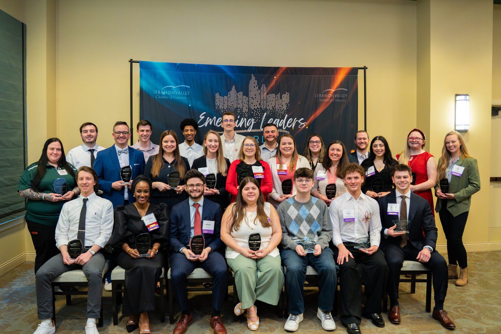 Group photo of award winners at the 2026 Lebanon Chamber of Commerce